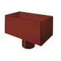 Lindab Steel Medium Rectangular Water Hopper - 100mm Dark Red