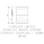 FloPlast Push Fit Waste Coupling - 50mm Grey