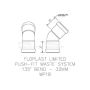 FloPlast Push Fit Waste Bend - 135 Degree x 32mm Black