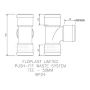 FloPlast Push Fit Waste Tee - 50mm Grey