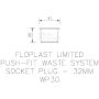 FloPlast Push Fit Waste Socket Plug - 32mm Grey
