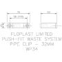 FloPlast Push Fit Waste Pipe Clip - 32mm Black