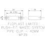 FloPlast Push Fit Waste Pipe Clip - 40mm Black