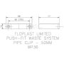 FloPlast Push Fit Waste Pipe Clip - 50mm Grey