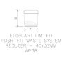 FloPlast Push Fit Waste Reducer - 40mm x 32mm Black