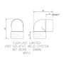 FloPlast Solvent Weld Waste Bend Knuckle - 90 Degree x 50mm Grey