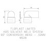 FloPlast Solvent Weld Waste Bend Swivel Male and Female - 90 Degree x 32mm White