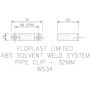 FloPlast Solvent Weld Waste Pipe Clip - 32mm White