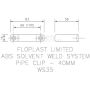 FloPlast Solvent Weld Waste Pipe Clip - 40mm Black