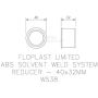FloPlast Solvent Weld Waste Reducer - 40mm x 32mm White