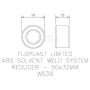 FloPlast Solvent Weld Waste Reducer - 50mm x 32mm Grey