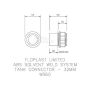 FloPlast Solvent Weld Waste Tank Connector - 32mm Grey