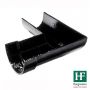 Cast Iron Deep Half Round Gutter Left Hand Angle - 90 Degree x 125mm Black