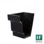 Cast Iron Moulded Ogee Gutter Left Hand Internal Stopend - 100mm Black