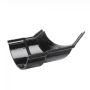 Cast Iron Beaded Half Round Gutter Left Hand Angle - 135 Degree x 125mm Black