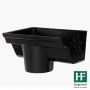 Cast Iron Notts Ogee Gutter Left Hand Stopend Outlet - 115mm for 65mm Downpipe Black