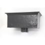 Cast Iron Rectangular Hopper Head Outlet - 305mm for 65mm Downpipe Black