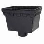 Cast Iron Rectangular Standard Hopper Head Castellated Outlet - 255mm for 75mm Downpipe Black