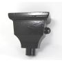 Cast Iron Round Downpipe Hopper Head Traditional Eared Outlet - 75mm Black