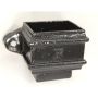 Cast Iron Square Downpipe Eared Loose Socket with Spigot - 75mm Black