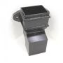 Cast Iron Square Downpipe Eared Anti-Splash Shoe - 100mm Black