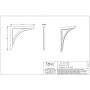 Gallows Bracket Exterior - 50mm x 745mm x 770mm White