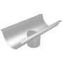 Aluminium Beaded Half Round Gutter Running Outlet - 114mm for 76mm Square Downpipe PPC Finish