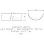 FloPlast Half Round Gutter - 112mm x 4mtr Black