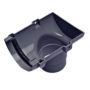 FloPlast Half Round Gutter Stopend Outlet - 112mm Anthracite Grey