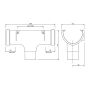 FloPlast Cast Iron Effect Deepflow/ Hi-Cap Gutter Running Outlet - 115mm x 75mm