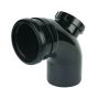 FloPlast Ring Seal Soil Access Bend - 92.5 Degree x 110mm Black - Pack of 2