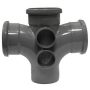 FloPlast Ring Seal Soil Double Branch - 92.5 Degree x 110mm Anthracite Grey