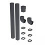 Galeco Square Steel Offset Downpipe Kit Grey - 80mm Diameter
