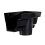 Cast Iron Moulded Ogee Gutter Right Hand Stopend Outlet - 125mm for 75mm Downpipe Black