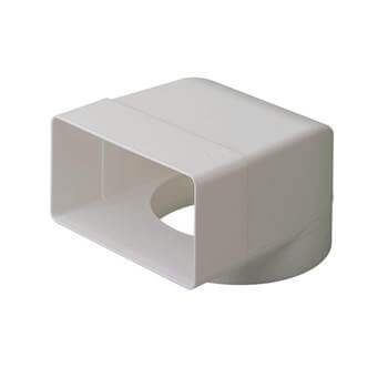 System 100 Rectangular Ventilation Duct Elbow With 100mm Socket - 110mm x 54mm