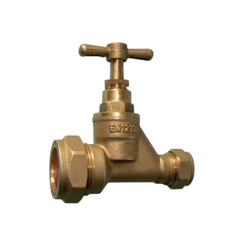 20mm x 15mm Stopcock Brass for Blue MDPE Water Main to Copper with Pipe Liner 