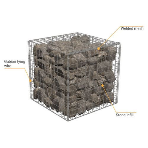 4mm Welded Wire Mesh Gabion Baskets - 1500mm x 500mm x 500mm Galvanised