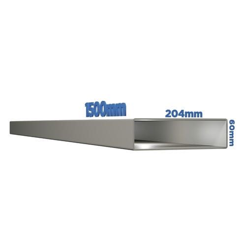 Supertube Rectangular Ventilation Duct Flat Duct - 204mm x 60mm x 1.5mtr