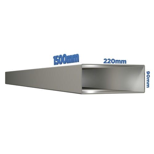 Monsoon Rectangular Ventilation Ducting Flat Duct - 220mm x 90mm x 1.5mtr