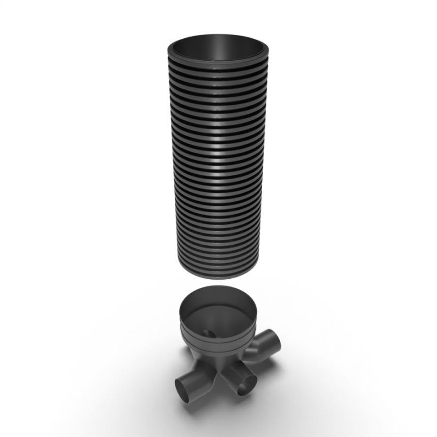 225mm Inspection Chamber Inspection Chamber Set - 600mm Diameter x 2350mm Depth with 225mm ...
