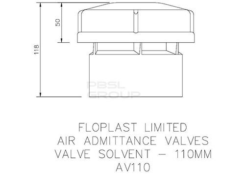 FloPlast Air Admittance Valve Internal - 110mm Black