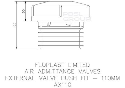 Air Admittance Valve External - 110mm Black