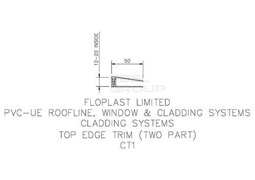 Shiplap Cladding Two Part Top Edge Trim - 5mtr Rosewood