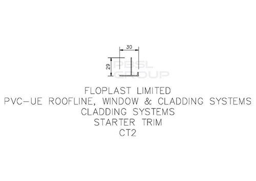 FloPlast Shiplap Cladding Starter Trim - 5mtr White