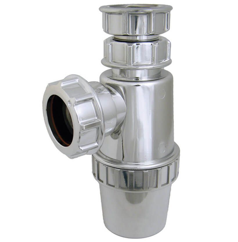 FloPlast Bottle Trap Chrome Plated ABS Telescopic 76mm Seal x 32mm Chrome