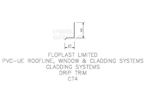 FloPlast Shiplap Cladding Drip Trim - 5mtr White
