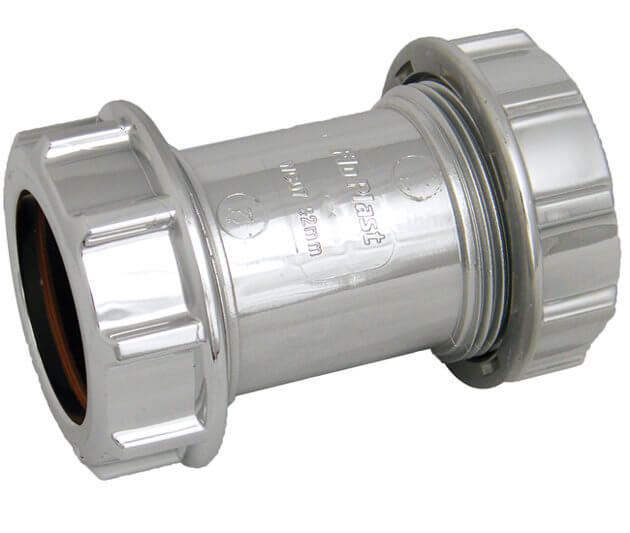 Chrome Plated Waste Straight Coupling - 40mm