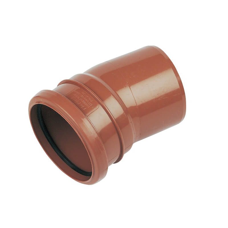 FloPlast Drainage Bend Single Socket - 15 Degree x 110mm