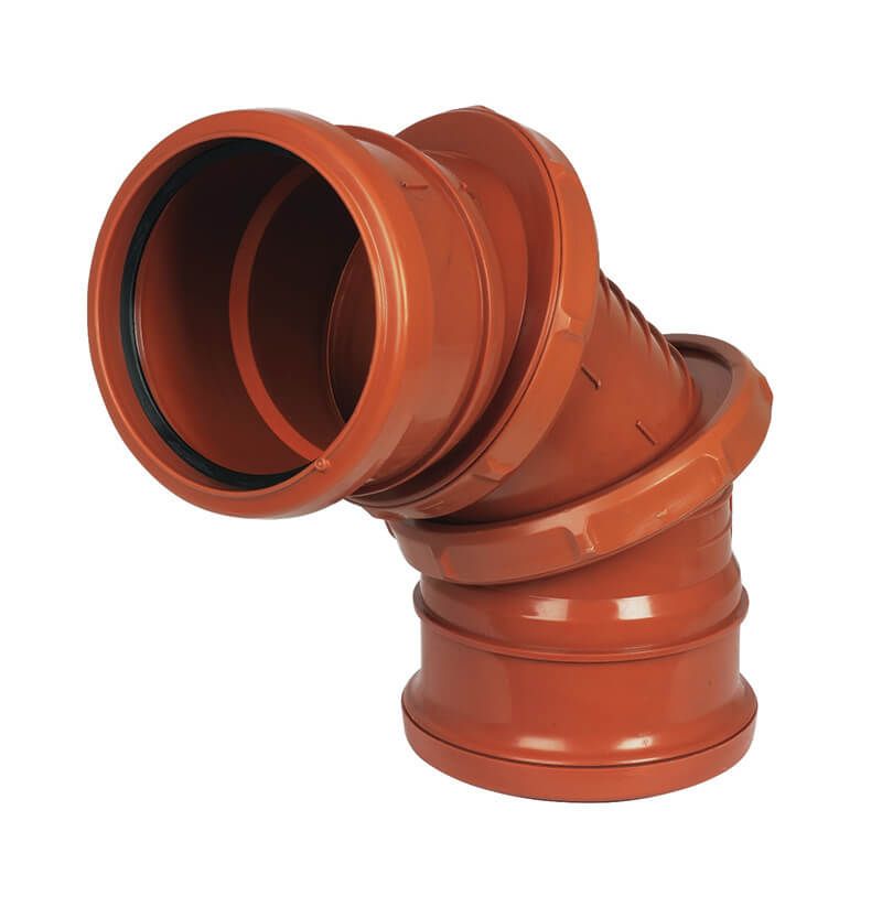 FloPlast Drainage Adjustable Bend Double Socket - 0-90 Degree x 110mm