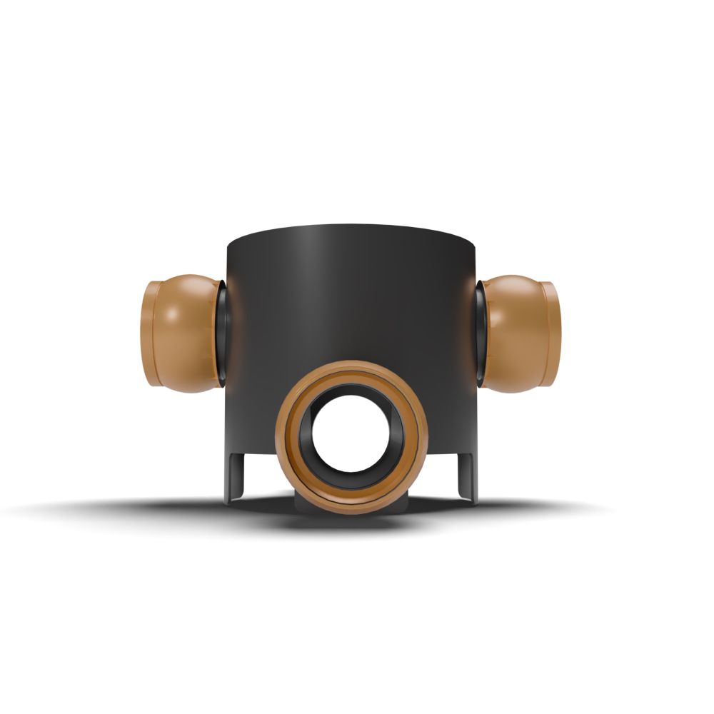 FloPlast Inspection Chamber Base 3 Adjustable Inlets - 90 Degree x 300mm Diameter
